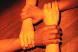 clasped hands photo